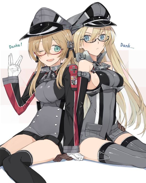 Eugen and Bismarck , Kantai Collection, Prinz Eugen, Bismarck, Anime Art