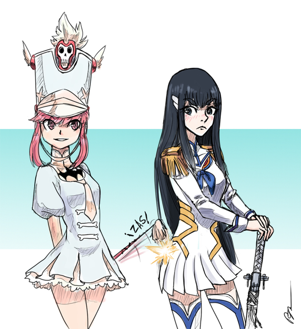 Butt tap Kill la Kill, Anime Art, , Nonon jakuzure, Kiryuuin Satsuki