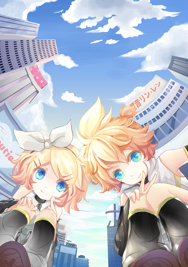 Rin & Len , Kagamine Rin, Kagamine Len, Vocaloid, Anime Art