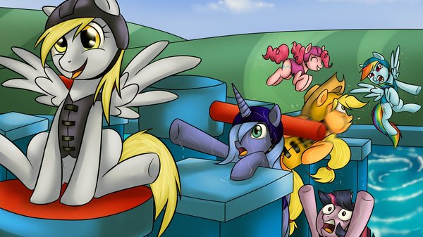 Derpy at the finish... - My Little Pony, Derpy Hooves, Princess Luna, Mane 6