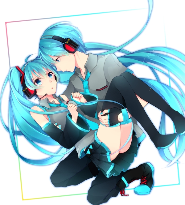 Miku & Mikuo , Hatsune Miku, Hatsune Mikuo, Vocaloid, Anime Art