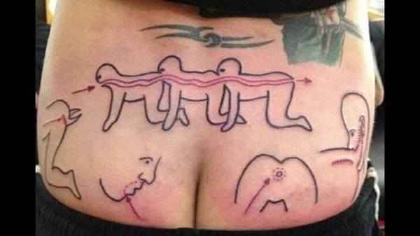 In order not to forget where to multiped... - NSFW, Human centipede, , Tattoo, Scheme