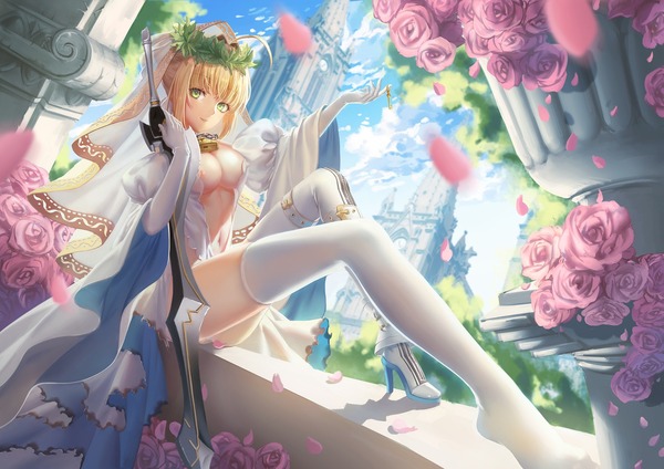 By  maomaozi - NSFW, Anime art, Fate, Anime, Fate-Extra, Saber, Saber bride