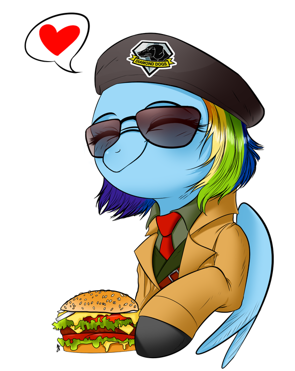 Kazuhira Miller's hamburgers My Little Pony, Rainbow Dash, , Metal Gear Solid, 