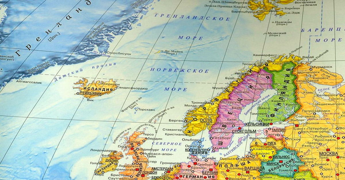 Исландия карта европы