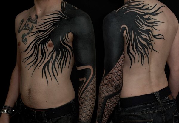 Стили художественной татуировки:Blackwork - NSFW, Tattoo, Blackwork, Тату, Длиннопост