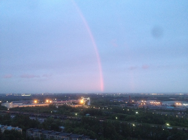 Night rainbow in St. Petersburg. - My, White Nights, Rainbow, Peter Griffin, Russia, , Unusual