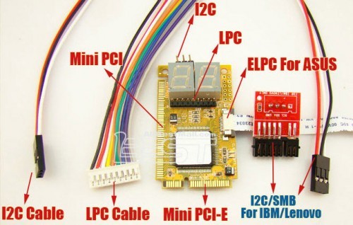 Пост карта Mini PCI-E/PCI + LPC Diagnostic Post Test Card for Laptop (2-Digit Codes) • VLab