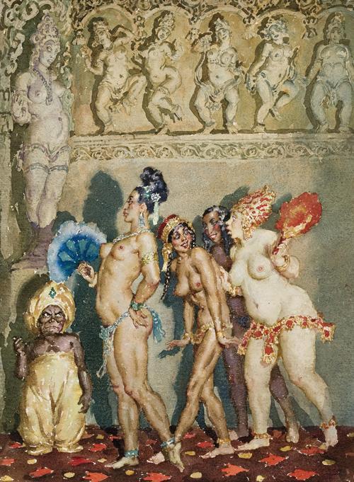 Erotic phantasmagoria by artist Norman Lindsay - NSFW, , Painting, Satyr, Fantasy, Longpost