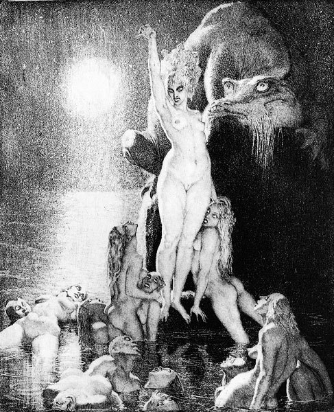 Erotic phantasmagoria by artist Norman Lindsay - NSFW, , Painting, Satyr, Fantasy, Longpost