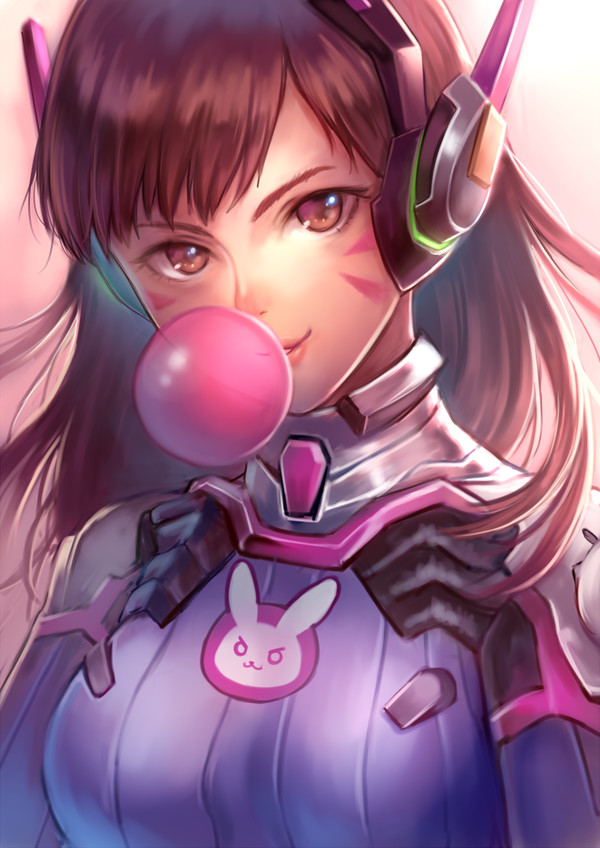 Качественный арт D.VA (Overwatch) роскошные сиськи