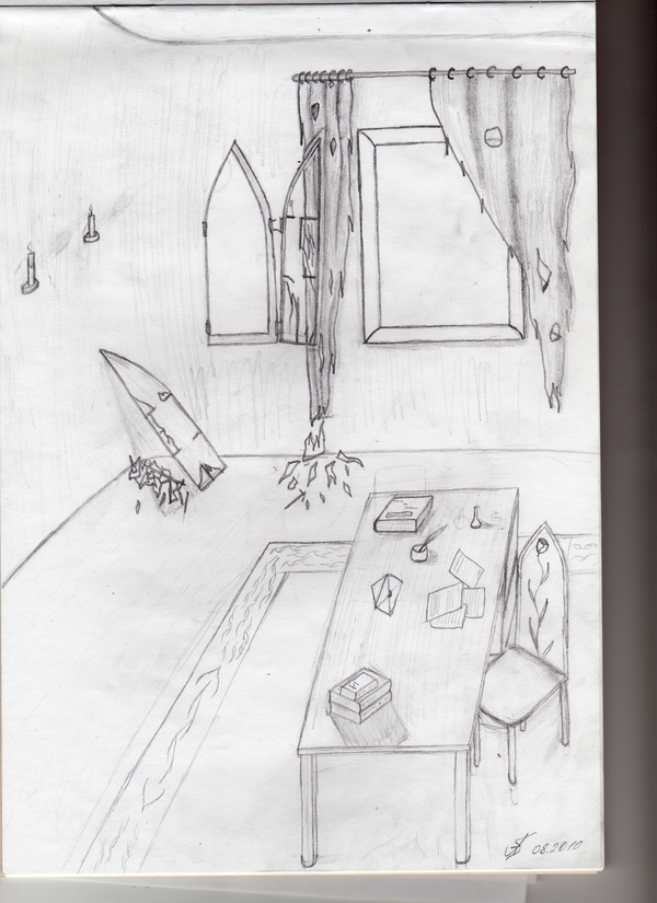 A little practice in drawing the interior - My, Drawing, Pencil, old works