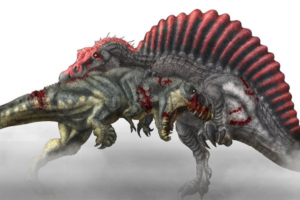 Спинозавр против тиранозавра рекса