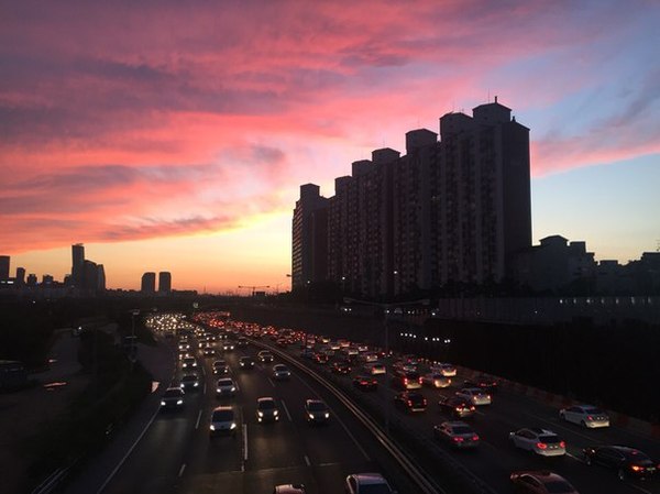 Закат в Сеуле