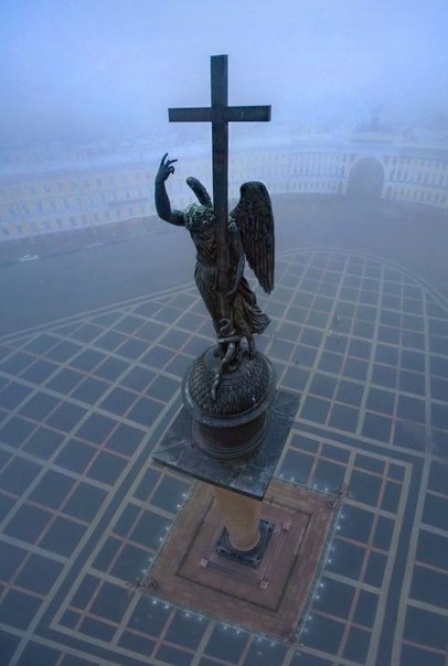 Angel on the Alexander Column, Boris Orlovsky, Palace Square, Saint Petersburg, Russia, 1834. , 