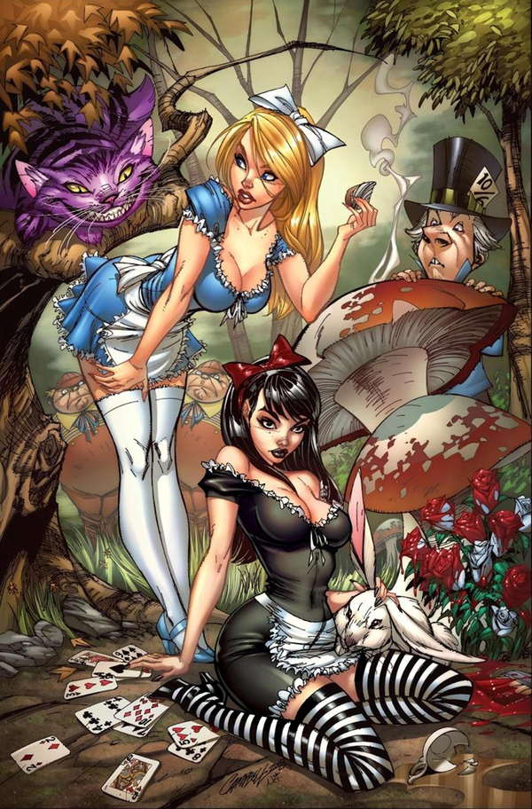 "Alice in Wonderland" , ,  ,    ,  ,  , , J Scott Campbell