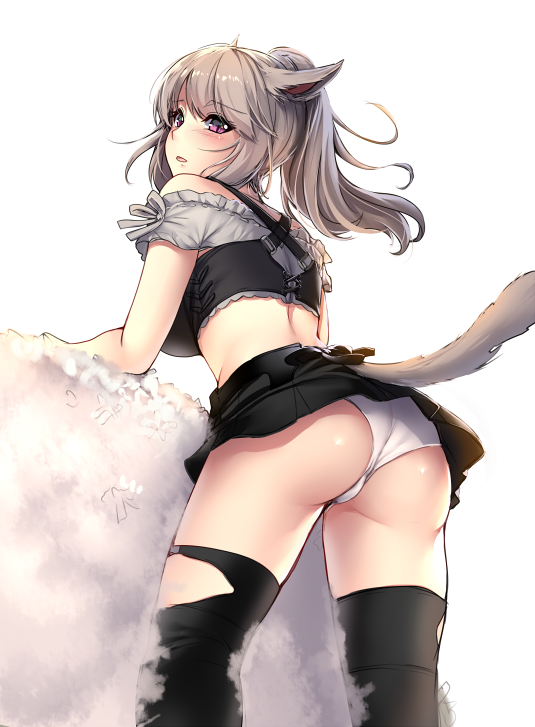 Anime art - NSFW, Anime Art, Аниме, Final Fantasy, Miqote, Панцу, Animal Ears