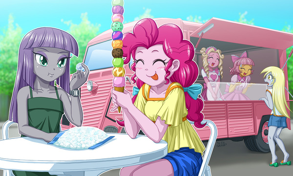 Ice Cream Tower My Little Pony, Equestria Girls, Pinkie Pie, Maud Pie, Derpy Hooves, Fawn Doo, Marcie Pan, Uotapo