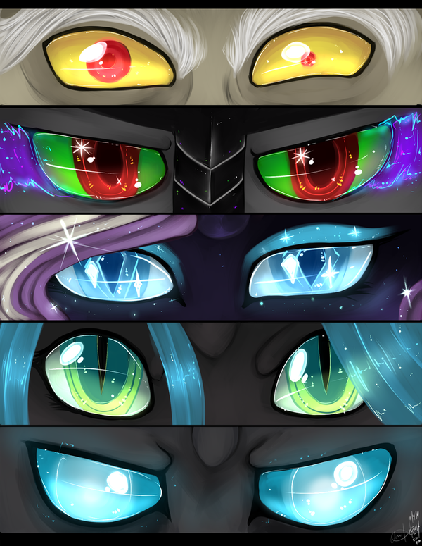 You know them... My Little Pony, King Sombra, Nightmare Rarity, Queen Chrysalis, Changeling, MLP Discord
