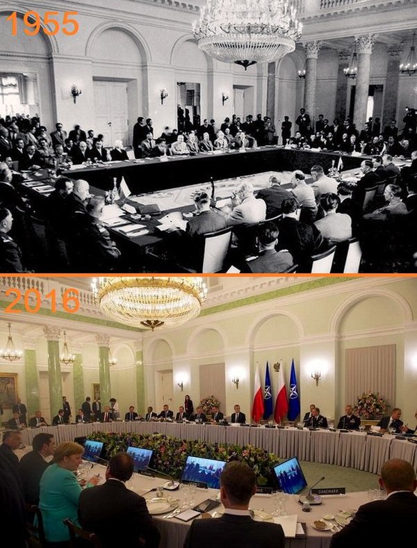Текущий саммит НАТО проходит в том же зале, где был заключён Варшавский договор ...