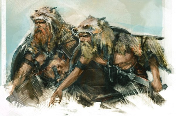 Are these Vikings? - Painting, Викинги, Wolf