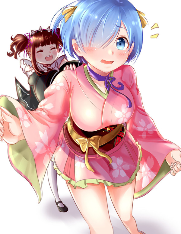 Crossover. , Anime Art, Re:Zero Kara, Koutetsujou no Kabaneri, Rem (Re:Zero Kara), Mumei, 