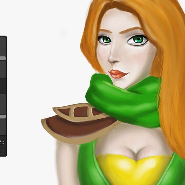 And drawing with your fingers is not so difficult! - NSFW, My, Windranger, Windrunner, Procreate, Redheads, Boobs, Not good, , Tag