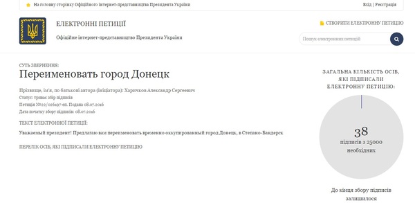 На Украине предлагают переименовать Донецк в Степано-Бандерск