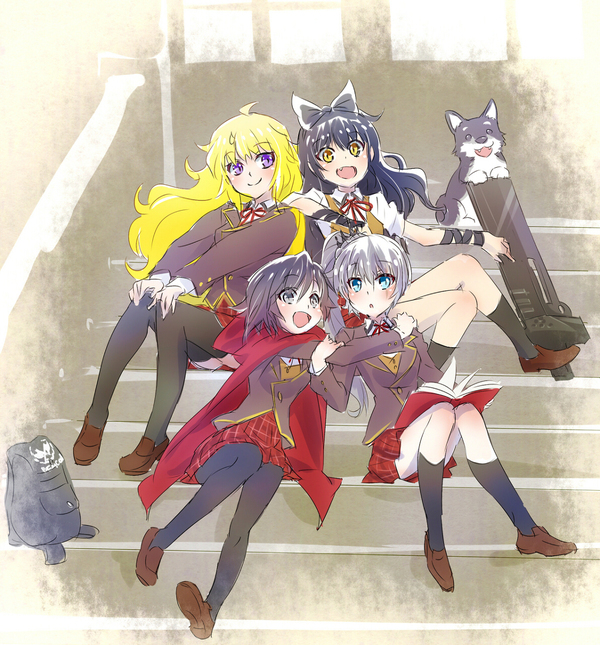 RWBY RWBY, Ruby Rose, Weiss Schnee, Yang Xiao Long, Anime Art, ,  