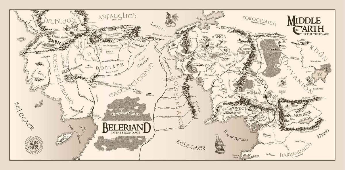 Мир том 1. Джон Рональд Руэл Толкин карта Средиземья. Джон Толкиен карта Средиземья. Карта Средиземья Сильмариллион. Карта Средиземья третьей эпохи.