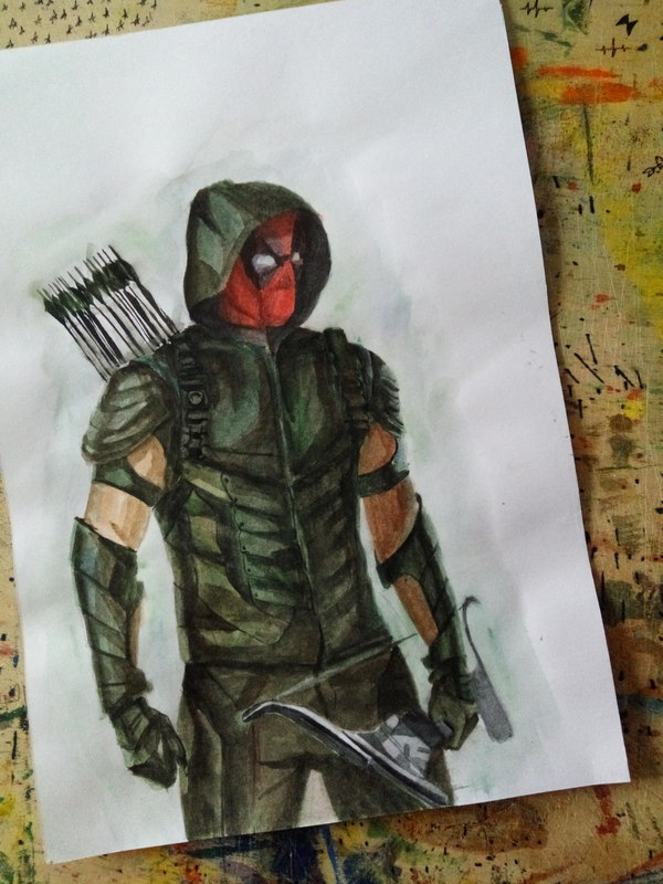 Стрела-Deadpool - Моё, Deadpool, Arrow, Стрела, Дэдпул, Арт, Творчество, Художник