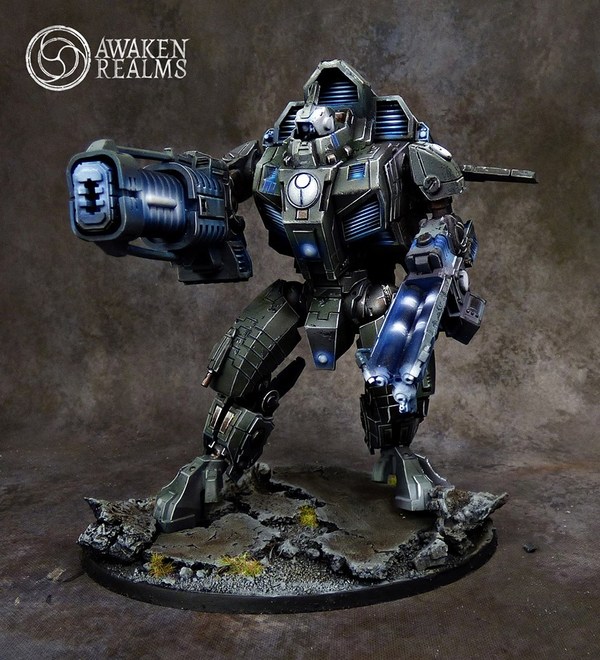 Tau XV 109 battle suit - Warhammer 40k, Longpost, Modeling, Miniature, Tau, paint