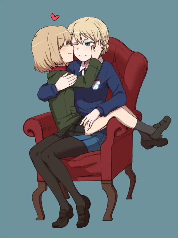 Katyusha and Darjeeling , Anime Art, Girls und Panzer