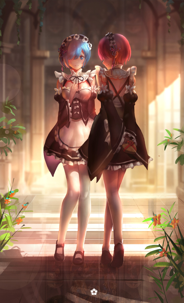 Rem & Ram Rem (Re:Zero Kara), Re:Zero Kara, Anime Art, , Ram (Re:Zero Kara)