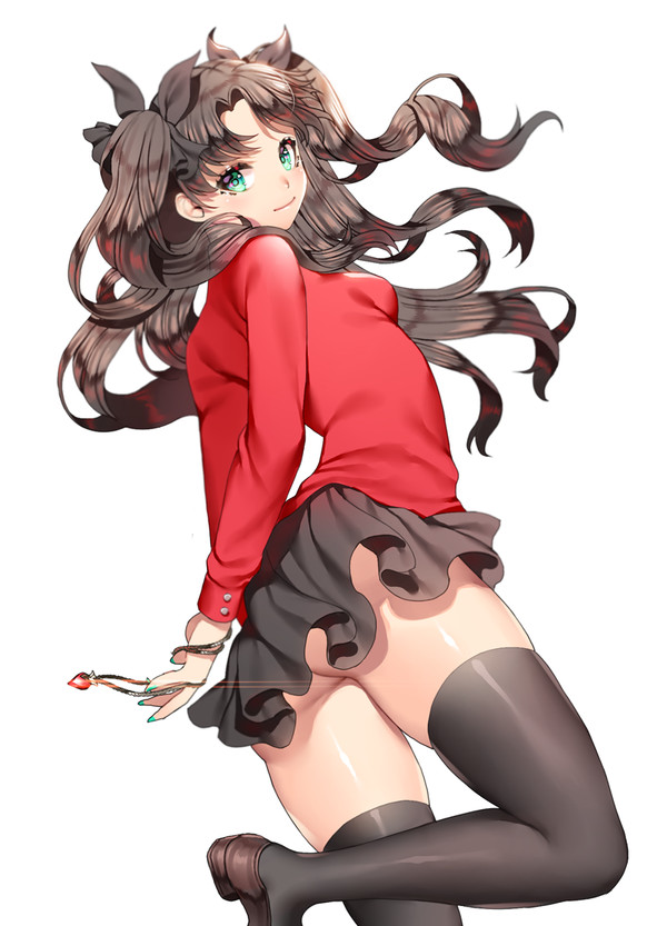 Anime art - NSFW, Anime Art, Аниме, Fate, Tohsaka Rin, Попа