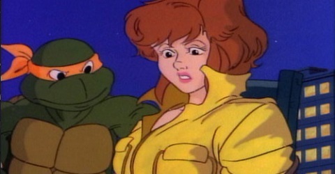 April boobs - NSFW, Teenage Mutant Ninja Turtles, , April O'Neill, Michelangelo, Boobs, GIF, Longpost