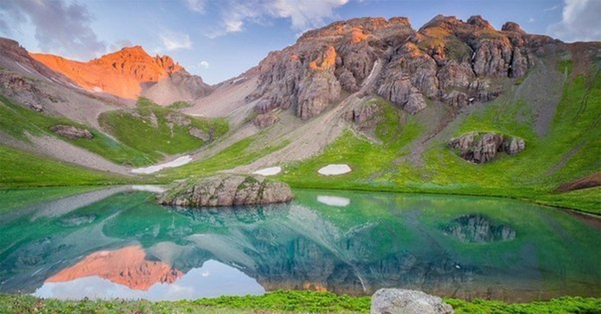 Природный ландшафт. Альпийские озера Колорадо. Голубое озеро в Колорадо. Мир природы. Удивительный мир природы.