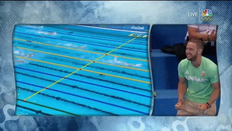 Когда твоя жена выигрывает олимпийское золото и устанавливает мировой рекорд Гифка, Плавание, Водные виды спорта, Олимпийские игры, Катинка Хоссу