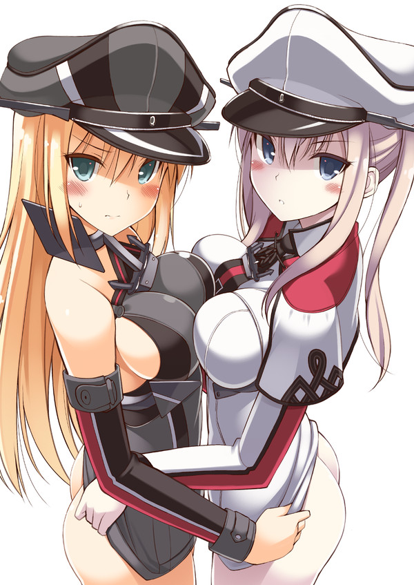 Anime Art - NSFW, Anime art, Anime, Kantai collection, Bismarck, Graf Zeppelin, Booty