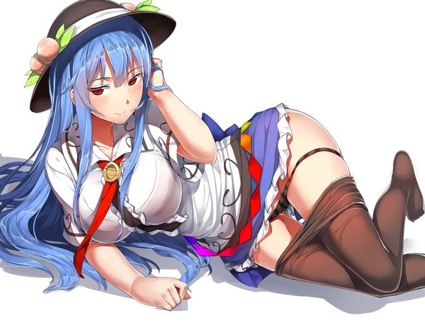 Anime Art - NSFW, Anime art, Anime, Touhou, Hinanawi tenshi, Pantsu, Tights