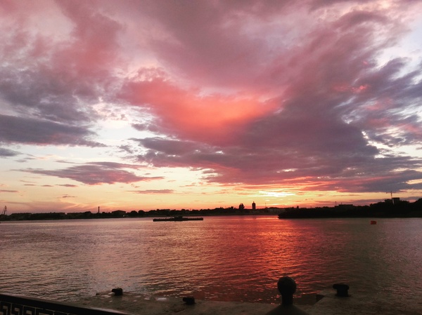 Pink sunset - My, Sunset, Astrakhan, July, beauty of nature, Nature