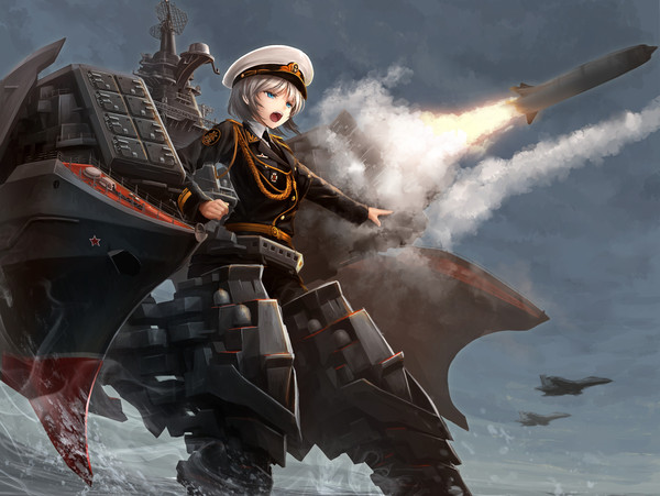 Soviet KanColle Modern Warfare: Peter the Great (Project 1144 Orlan - Kirov-class battlecruiser) Kantai Collection, Anime Art, , , Peter the Great, Funmade, 1144