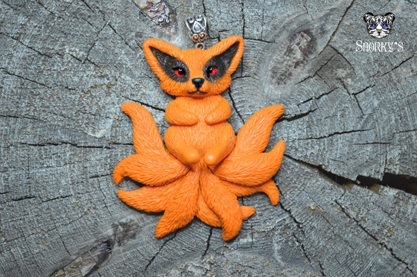 Baby Kurama from polymer clay) - My, , Naruto, Polymer clay, Handmade, Fox, Nine-tailed fox