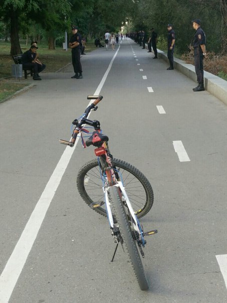 The safest bike path in Russia - Russia, Vladimir Putin, Volgograd, A bike, Police, Uncle Vova came to us