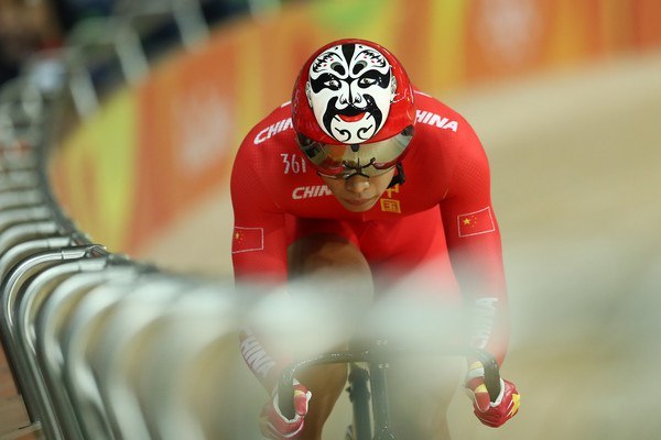 Chinese cyclists and their helmets on the Olympic track in Rio - Olympiad, China, Cycling, Helmet