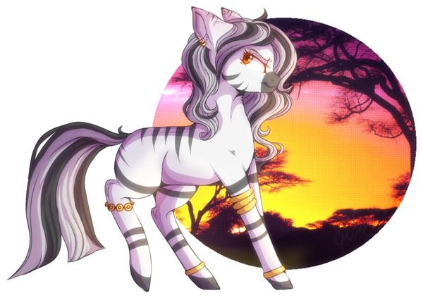 Sunset. - My little pony, Original character, MLP Zebra