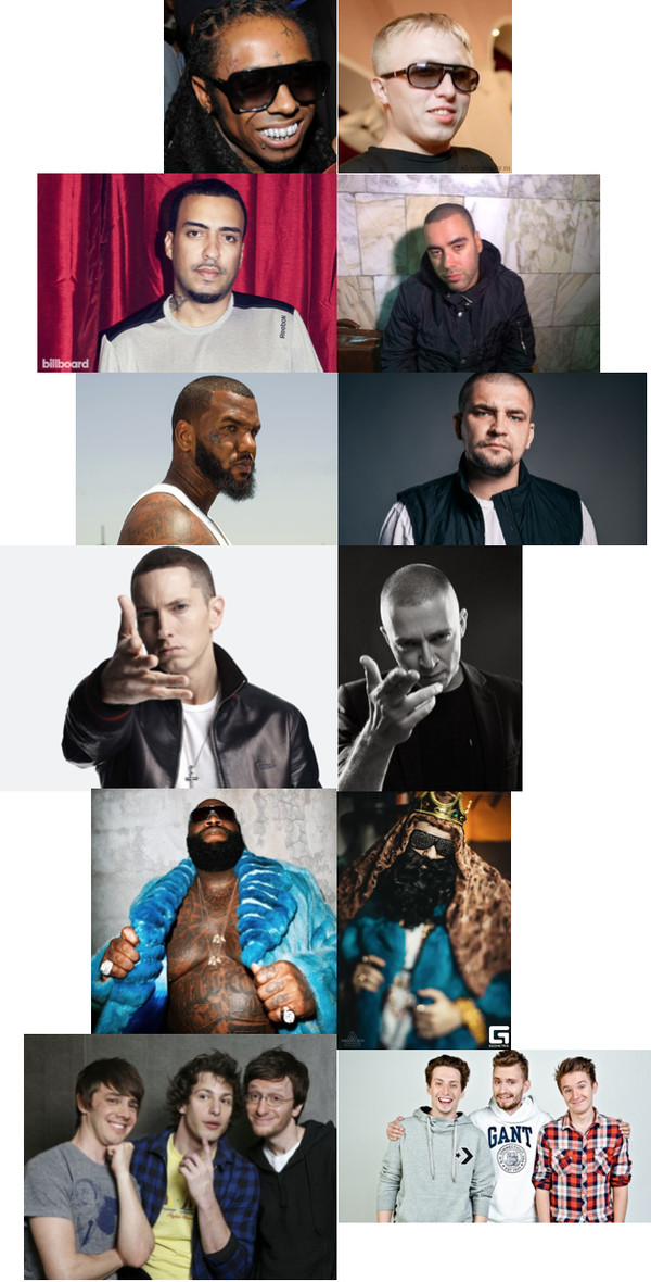 ... Am I the only one who sees these similarities?.. - My, Russian rap, Vitya AK47, Guf, Rap, Basta, Big Russian Boss, 