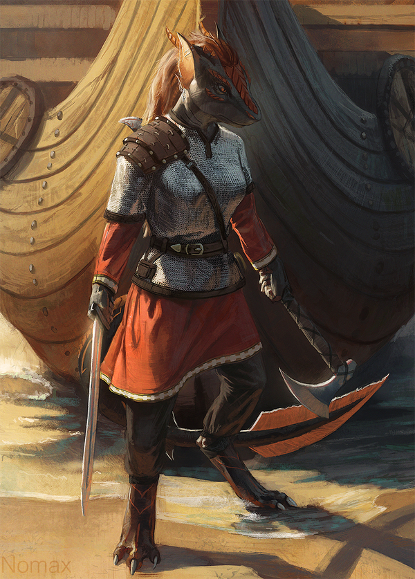 Warrior - Anthro, Armor, The Dragon, Nomax, Art