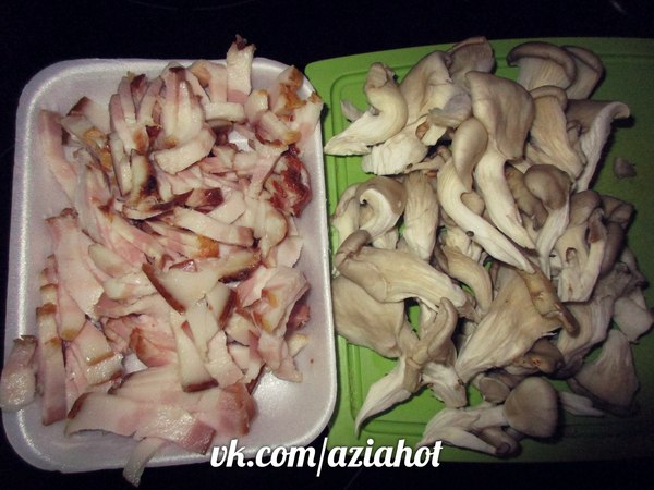 Fried rice with bacon and oyster mushrooms. - Food, Longpost, Rice, , League of Cooking, Yummy, Cooking, Recipe