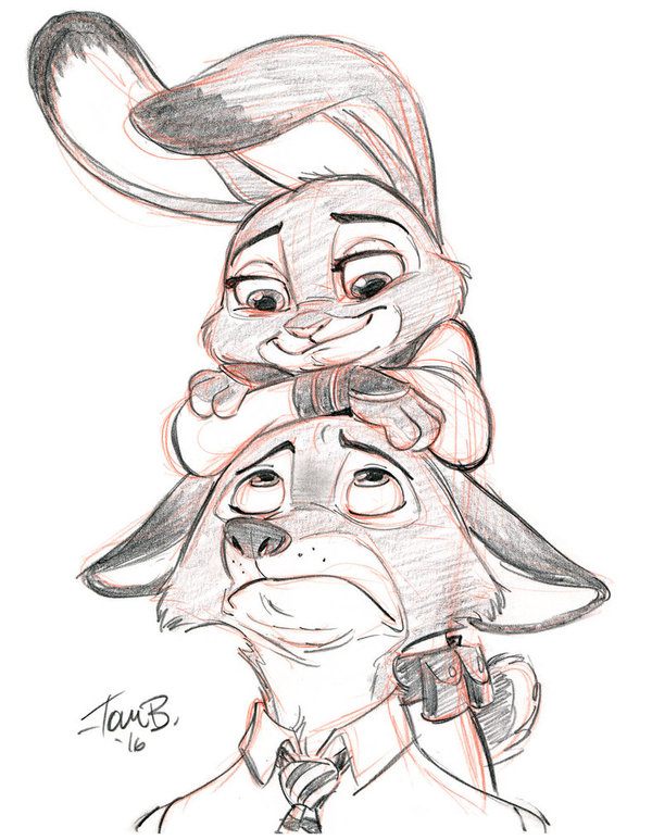 Judy and Nick-By Tombancroft. ';..;' - Зверополис, Nick Wilde, Judy Hopps, Tombancroft